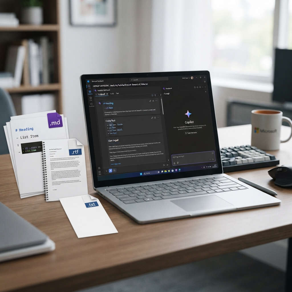 Copilot Notebooks: soporte para Markdown, RTF y texto enriquecido